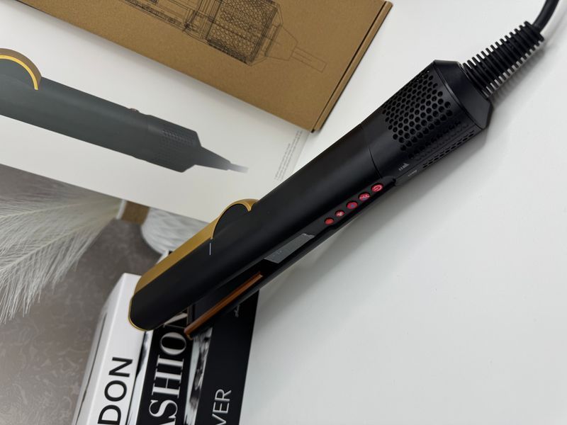 Выпрямитель для волос HT01 Airstrait Strawberry Onyx Black/Gold Цвет: Чёрно-золотой Id_005 фото