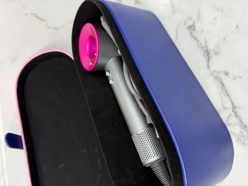 Фен з кейсом Leafless Hair Dryer для волосся Supersonic Premium Nickel/Fuchsia Сіро-рожевий Id_048 фото